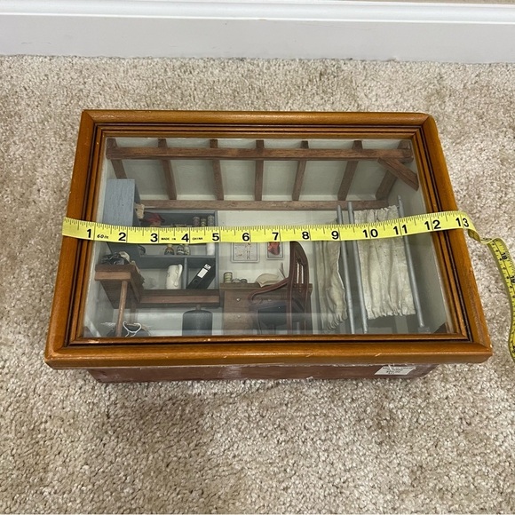Vintage Miniature Shadow Box Doctor/ Physician’s Office Diorama 13x9x5 Framed, - Picture 7 of 14